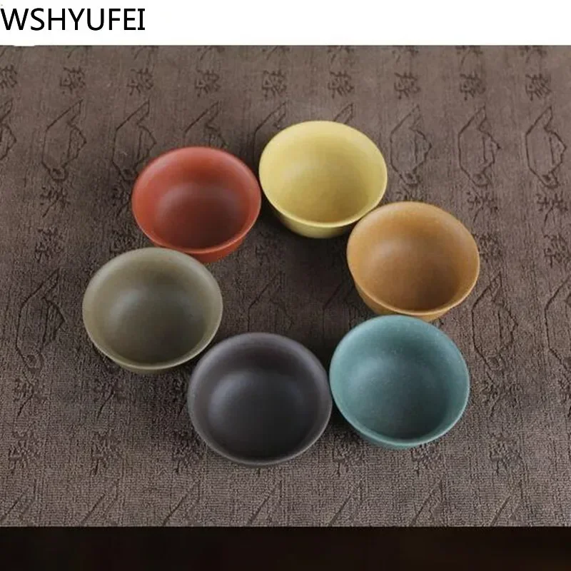 6PCS/lot Yixing Zisha Tea Bowl Kung Fu Tea Set Household Drinking Set About 35ml WSHYUFEI