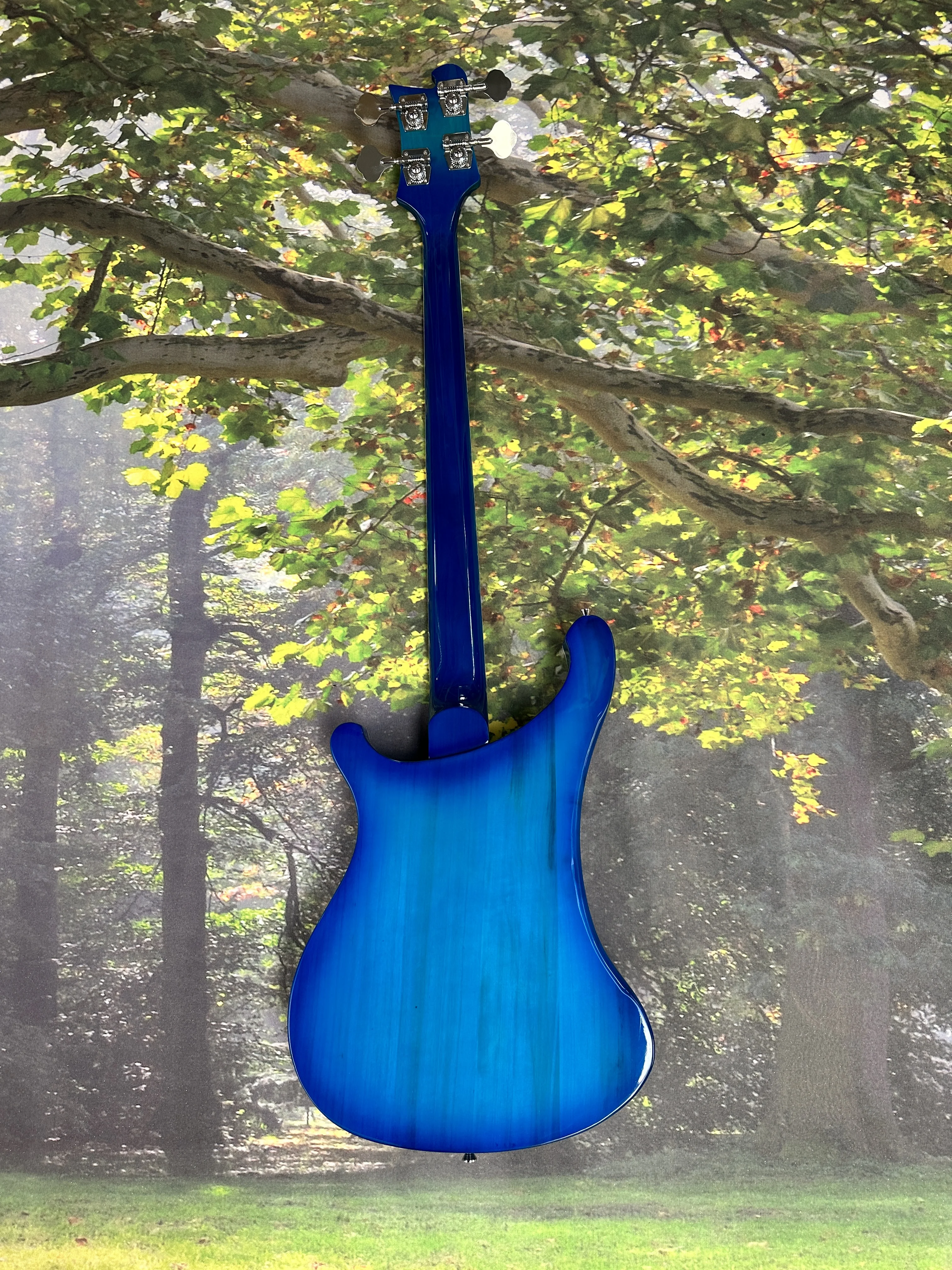 جيتار كهربائي ذو 4 أوتار باللون الأزرق العميق عالي الجودة مع أجهزة من الكروم وقيثارات باس من خشب الورد ولوحة الفريتس #5
