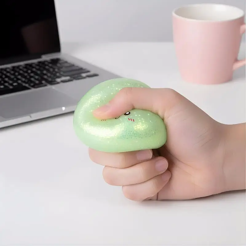 Soft Steamed Buns Decor Simulation Pinch Bread Squishy Toy Desktop Decompression Ornament for Office Study Table Relaxation