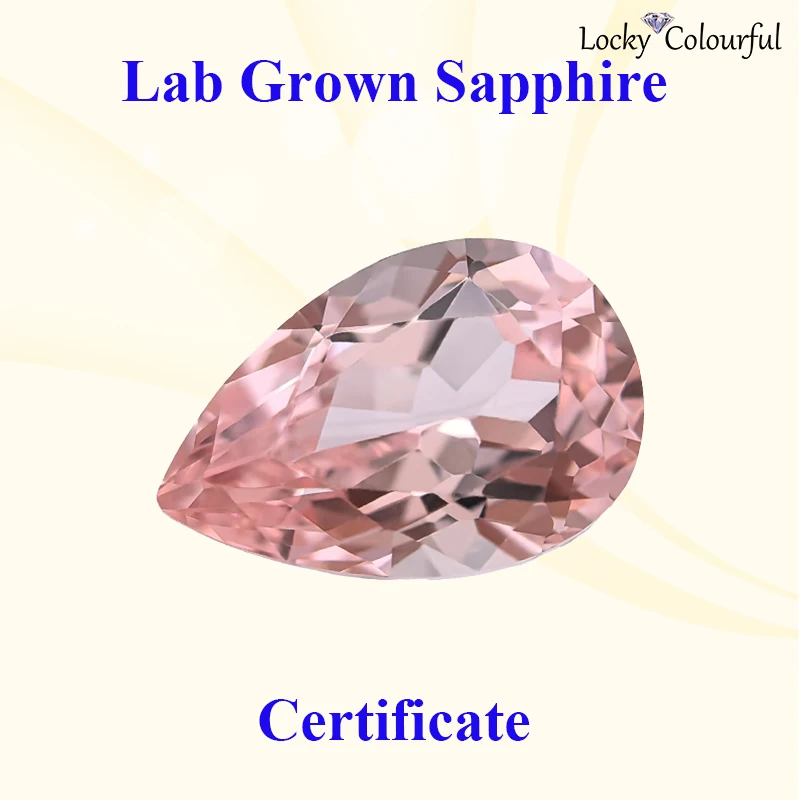 Lab Grown Sapphire Morgan Pink Pear Cut VVS1 Charms Gemstone Selectable AGLCertificate for DIY Advanced Jewelry Making Materials