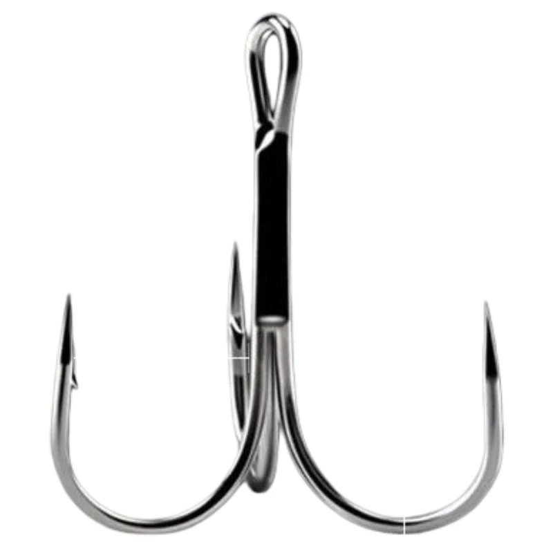 

40pcs High Carbon Steel Super Smooth Treble Hooks Round Bend Anchor Hooks Jig Spoon Lure Treble Hooks Freshwater Fishing Tackle