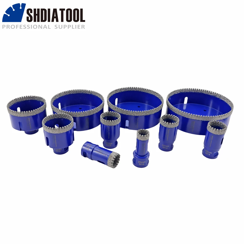 SHDIATOOL 1 Stück Diamantbohrkronen Dia20-125 mm Marmor Lochsägeöffner für Keramikfliesen Granit M14 Gewindebohren Kronenbits – Detail 9