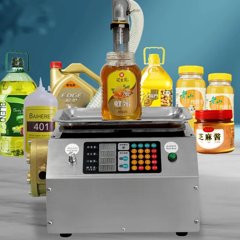 CSY-L15 Flow Weighing Type Fully Automatic Dispensing Filling Machine Honey Sesame Sauce Edible Oil Glue Viscous Liquid