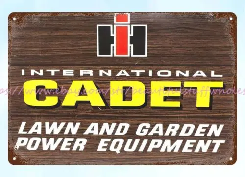 IH International Cadet lawn garden power equipment metal tin sign plaque rustic