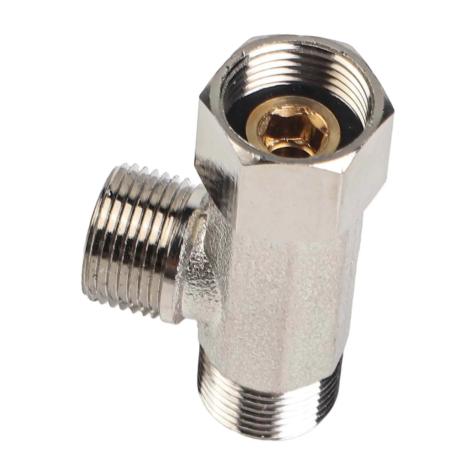 Brass Plumbing Adapter 3 Way Pipe Fitting Plumbing Installation Secure Sealing Mechanism 3 Way Pipe Fitting Adapter