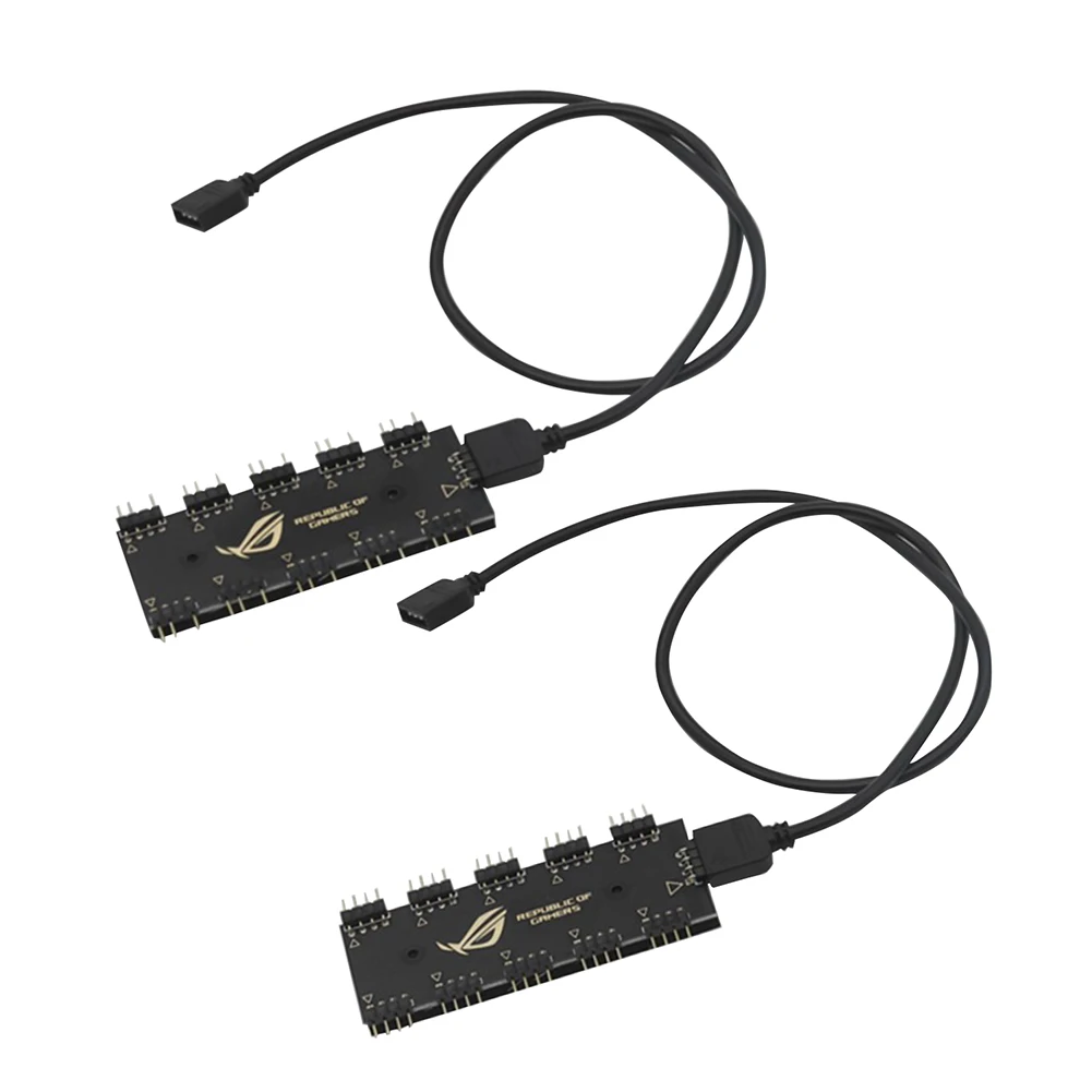 10 RGB Synchronization HUB Motherboard RGB Extension Cable for GIGABYTE AURA with Gum for Installation Simple and Fast