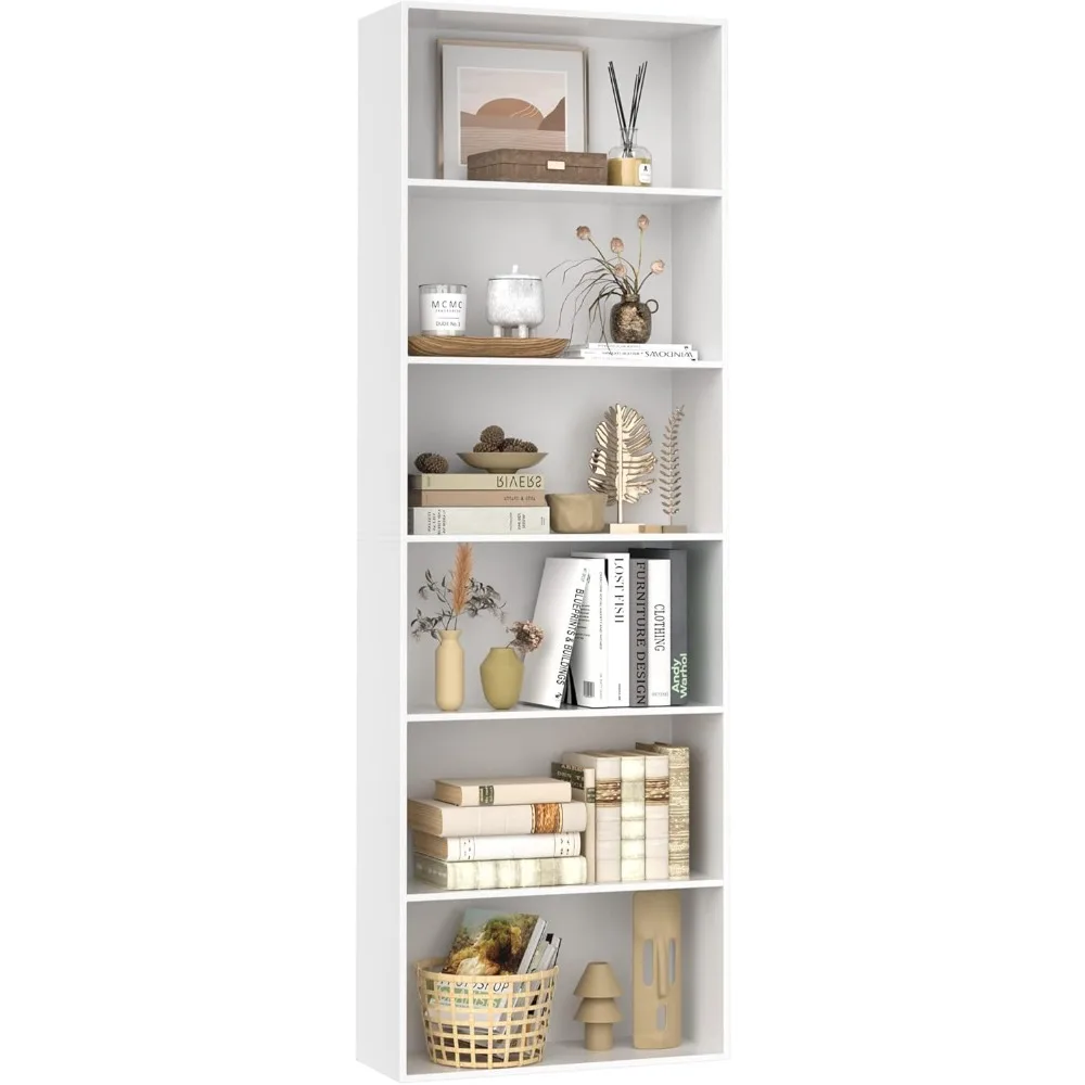 

Open Bookcase and Bookshelf, Freestanding Display Storage Shelves Tall Bookcase for Bedroom