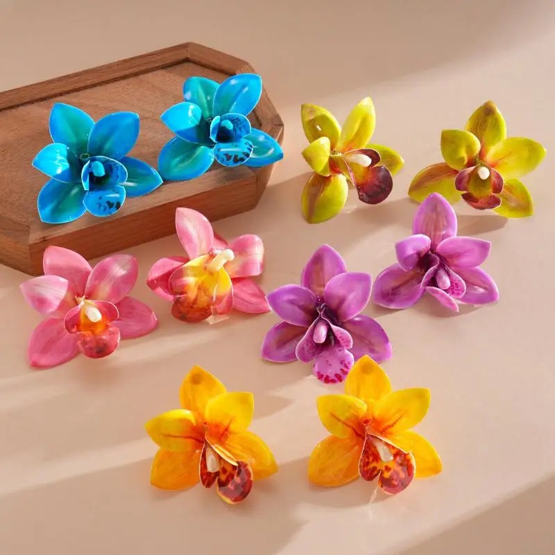 Boho Petal Earrings For Women Large Colorful Flower Stud Exaggerated Style For Parties and Social Gatherings