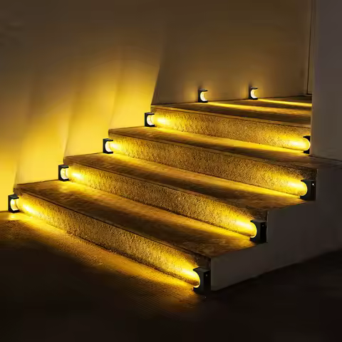 8/12Pcs Solar Step Light Path Staircase Outdoor Garden Light Waterproof Balcony Light Altar Deck Stair Fence Light Decorative Landscape Light