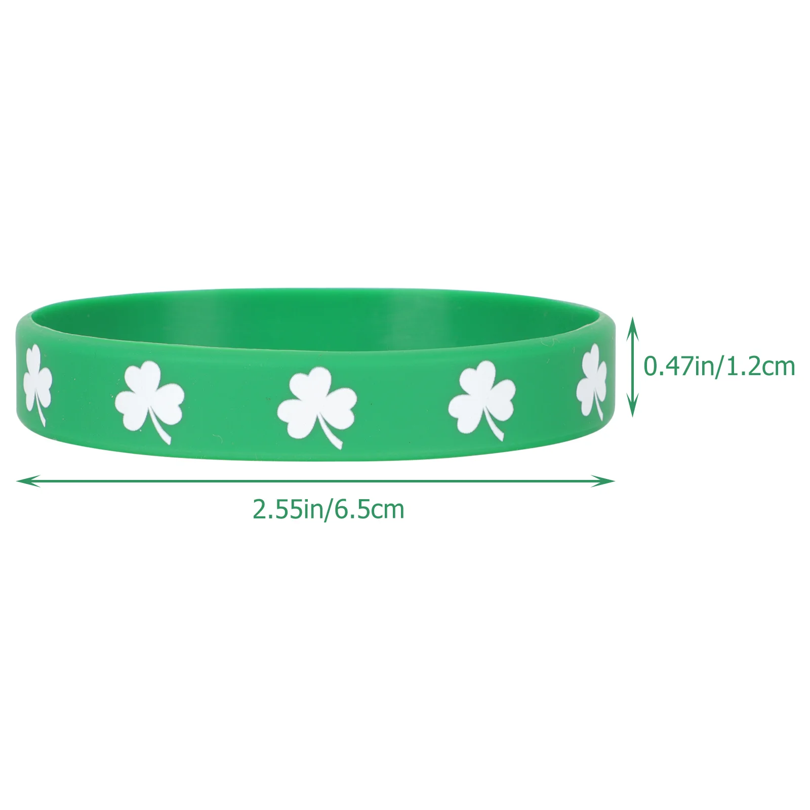 St. Patricks Day Silicone Shamrock Wristbands Elastic Clover Printing Bracelets Irish Party Hand Decoration