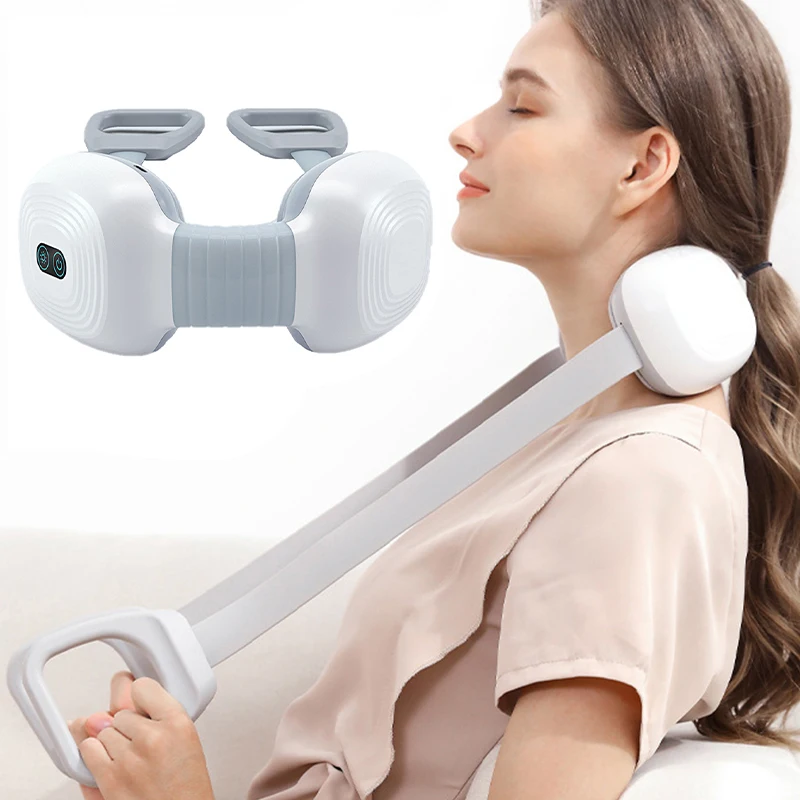 

Cervical Spine Massager Wireless Charging Shoulder And Neck Massage Shawl Intelligent Kneading Hot Compress Silicone Handle