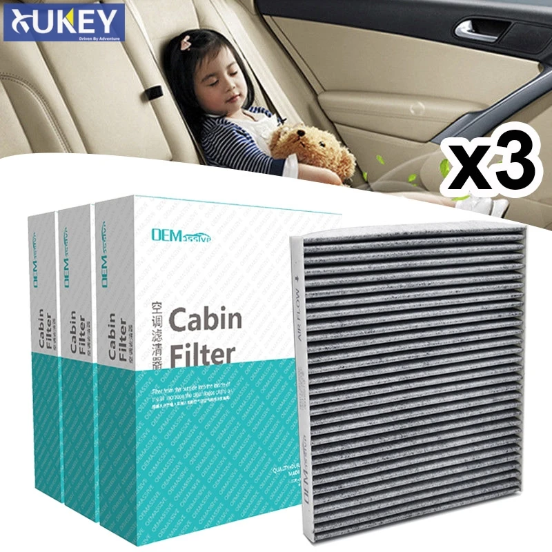 

3PC Car Activated Carbon Cabin Air Filter 97133-2E200 97133-2E210AT For Hyundai Accent ix35 i40 Tucson Kia Rio Carens Sportage
