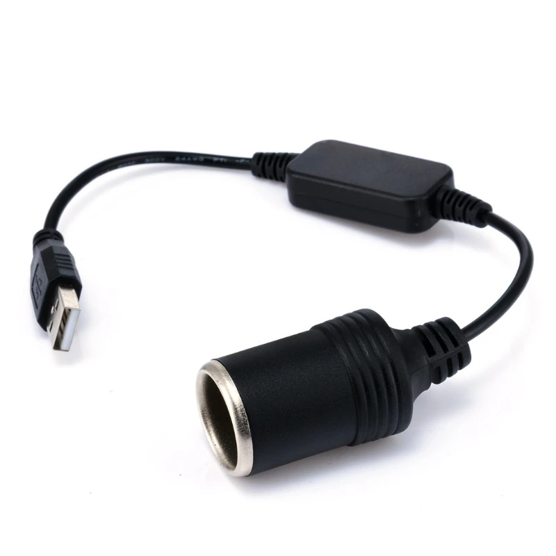 1Pc 5V 2A To 12V 8W USB Cigarette Lighter Socket Adapter Male To Female Car Power Converter for Charging Accessories