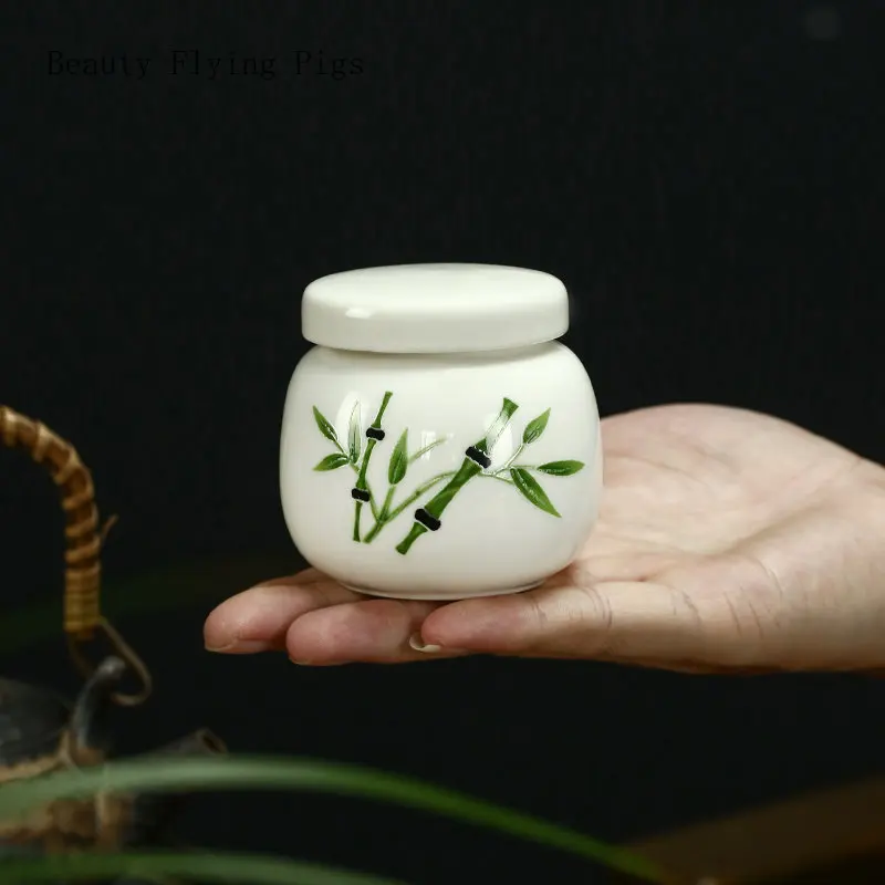 6.2x6.3cm Ceramic sealed tank ointment and cream tank lotion bottle pill tea storage tank sugar coffee tea containers