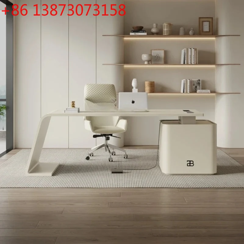 Cream wind living room workbench household study computer desk solid wood office desk and chair