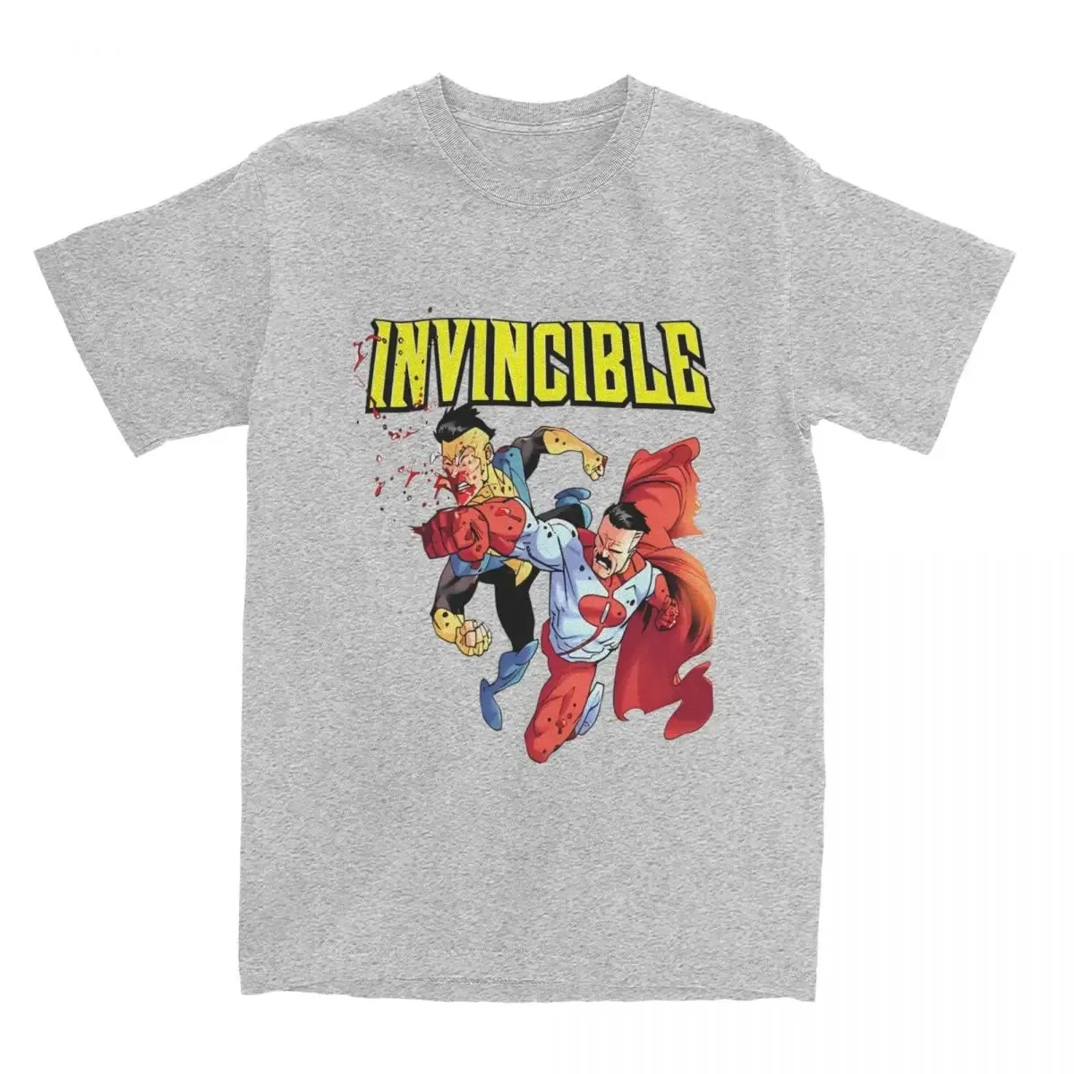 Crazy Invincible Vs Omni Man Superhero T-Shirt Men Women Crewneck 100% Cotton Comic TV Series Short Sleeve Tees Classic Clothing