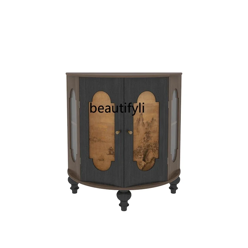 

semicircular entrance cabinet Entry entrance decorative cabinet Living room storage wine cabinet Integrated