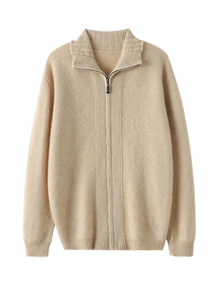 

Classic Autumn Winter Woman Sweater Thick 100% Merino Wool Knitwear Female Cardigan Long Sleeve Clothing Tops Ladies Outerwear