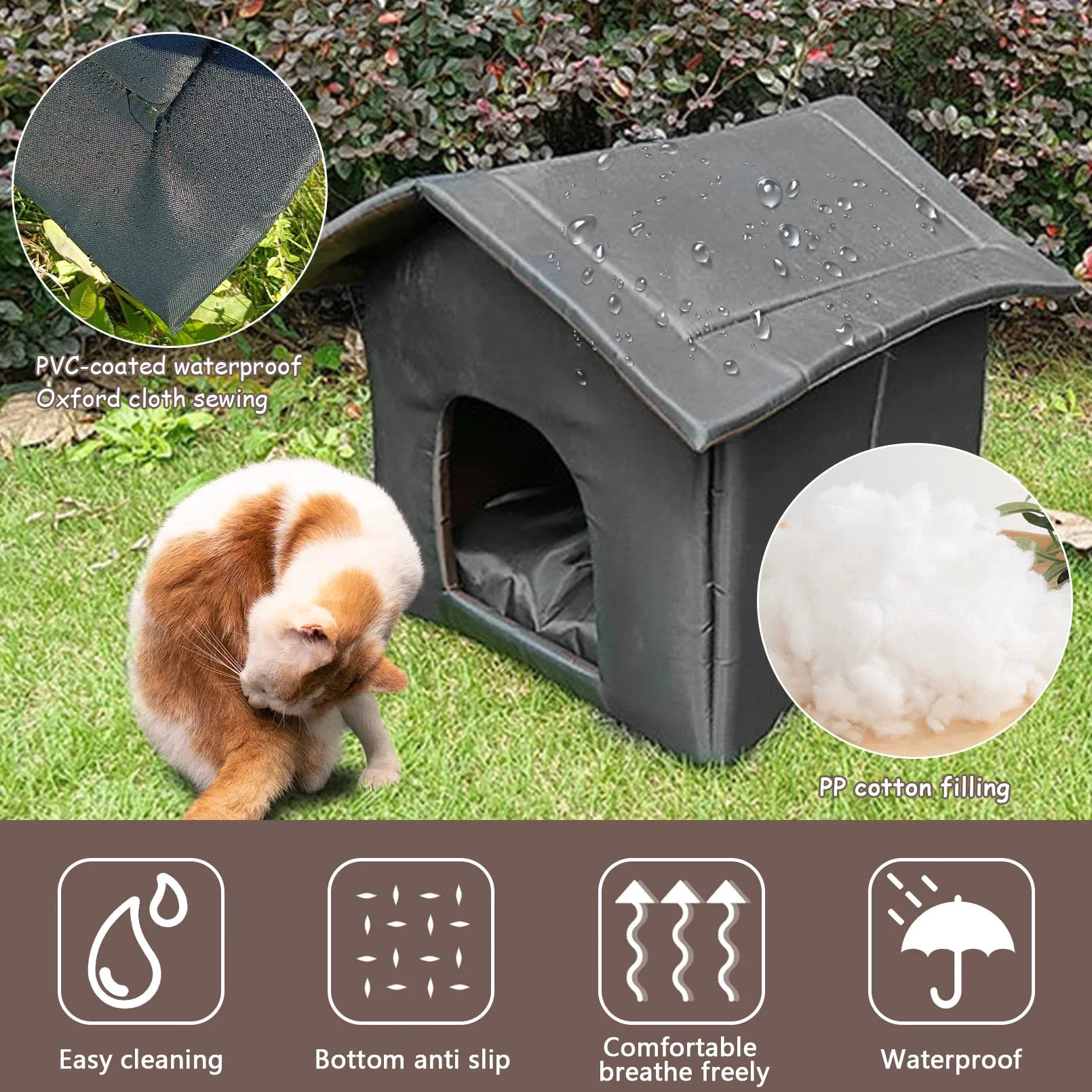 Outdoor Waterproof Keep Warm Nest Dog Beds Cat Shelter for Dog Thickened Cold-Proof Cat House Kitty Cave Dog Tent Pet Dog Basket