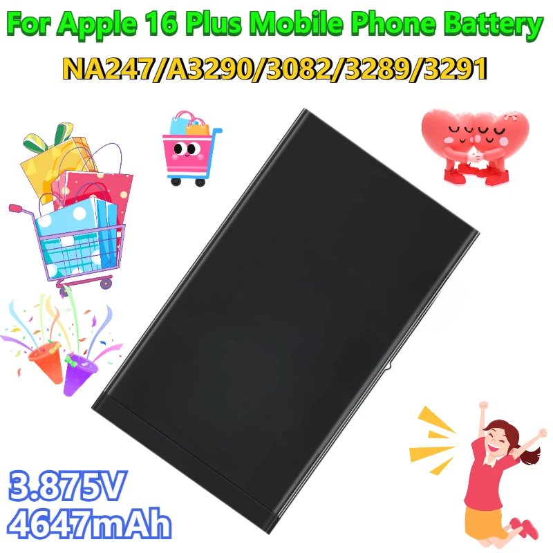 

3.875V 4647mAh for Apple 16 Plus Mobile Phone Battery NA247/A3290/3082/3289/3291