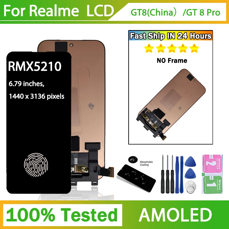 6.79“AMOLED For Realme GT 8 Pro GT8 Pro RMX5210 Lcd Display Touch Screen Digitizer For Realme GT8 (China) LCD Replacement