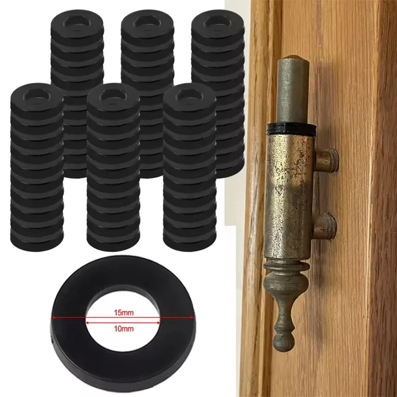 60pcs Hinge Rings Plastic Flat Washer Rings For 0.5-1.2mm Interior Door Hinges 15mmx10mm Door Top Bottom Insulation Gasket Rings