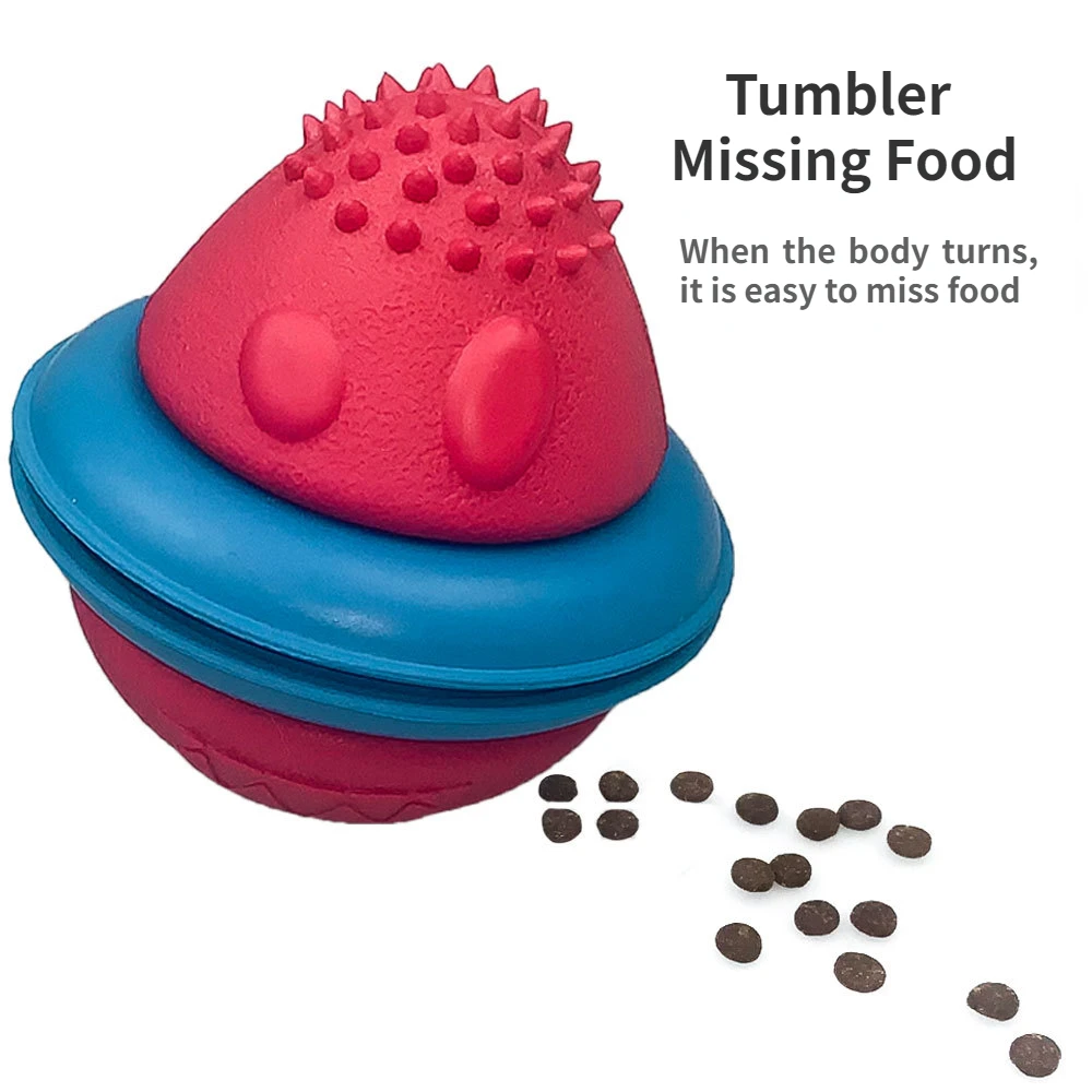 Rubber Food Tumbler Toy for Dogs, Pet Grinding Sound Toy, Dog Leaking Food