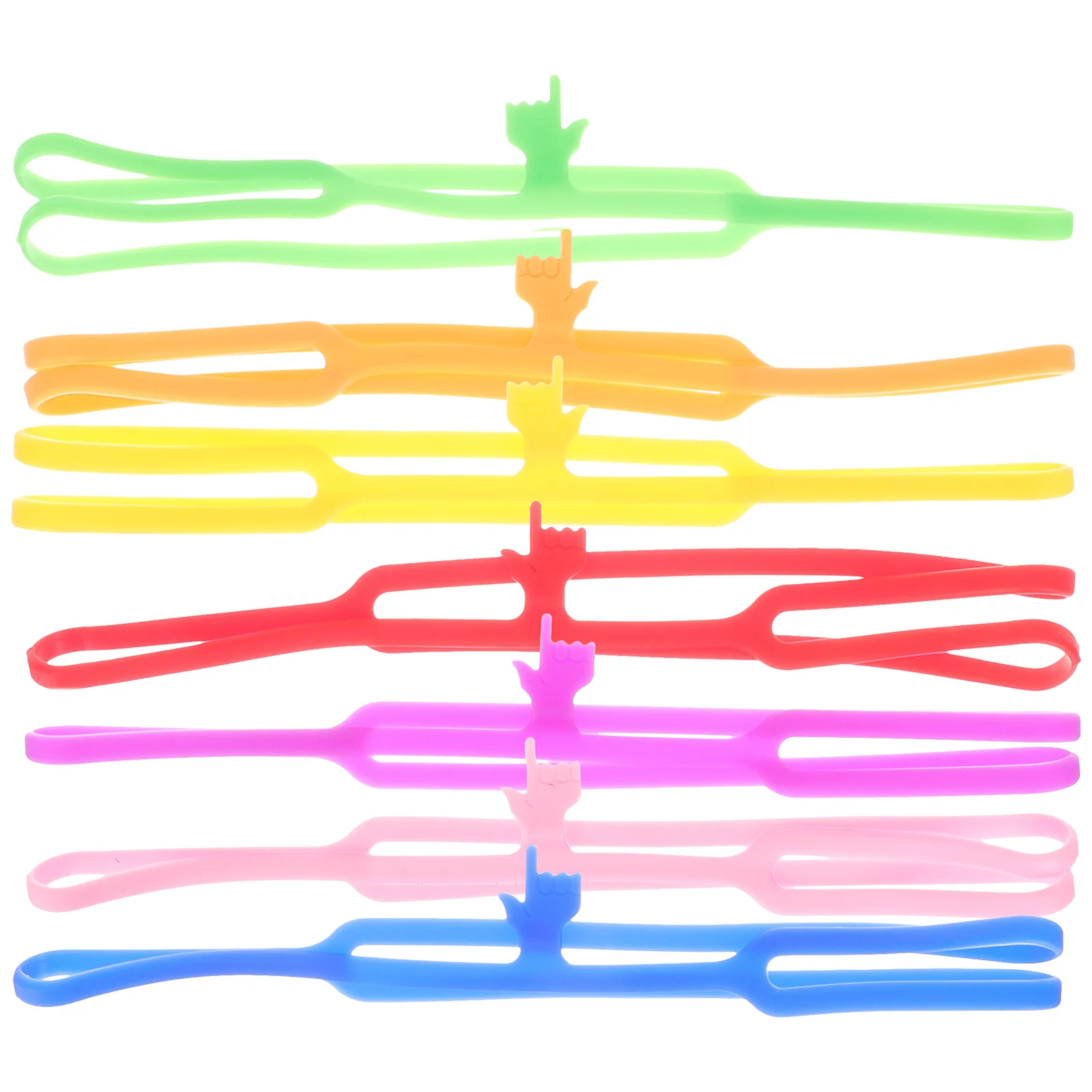 7Pcs Silicone Bookmarks Lovely Finger Point Bookmark Portable Funny Bookmark for Books Clips Papers Office Organization Tool