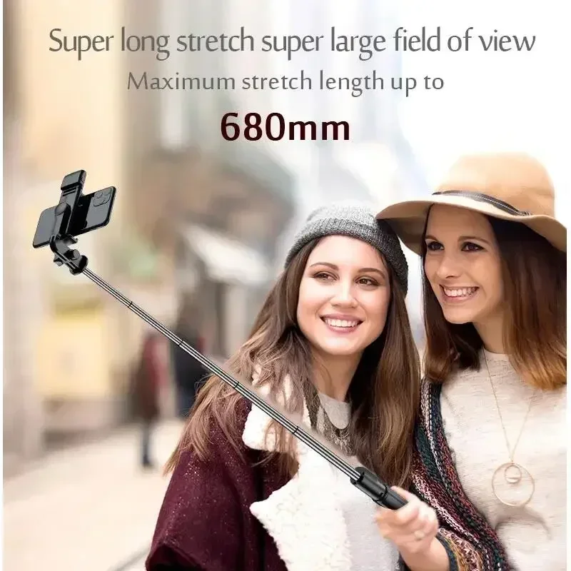 Selfie Stick Wireless Bluetooth Selfies Stick with Fill Light Foldable Portable Tripod for Mobile Phone for Android IOS TikTok