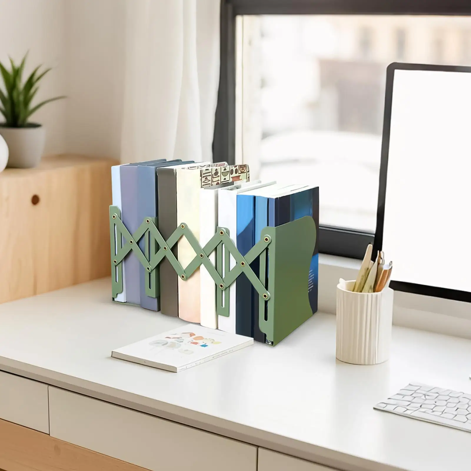 

Metal Bookends Book Shelf Stopper Non-slip Desk Organizer Desktop Stand For Library Home Bookshelf Nursery Workplace School