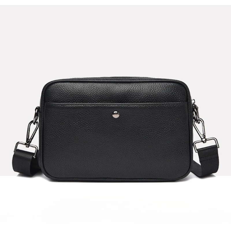 New Simple Men's PU Leather Crossbody Bag, Multi-functional Simple Shoulder Bag, Large Capacity Horizontal Style Messenger Bag