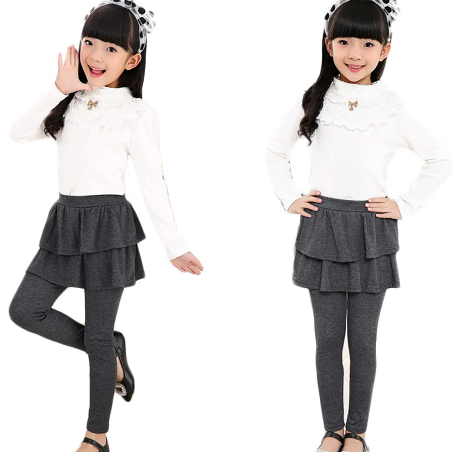 Neue Herbst Winter Mädchen Kleid Leggings Design Gedruckt Baumwolle kinder Hosen Kinder Leggings Mädchen Rock Kinder Kleid