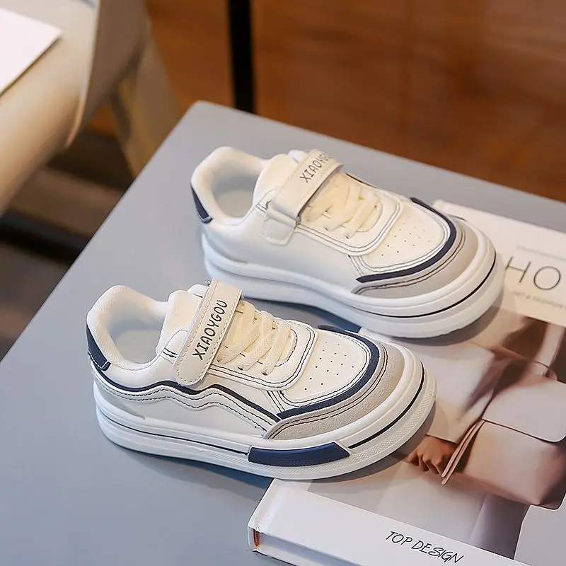 

2026 Spring Autumn Kids Sneakers Breathable Slip Resistant Leather Upper Unisex Casual Shoes for Boys Girls School Daily Wear