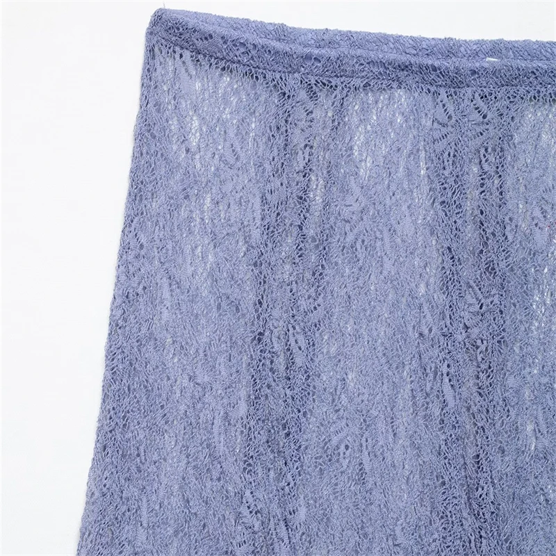 KEYANKETIAN2025 letnia nowa damska przezroczysta koronkowa spódnica MIDI wakacyjny wiatr w pasie szczupła miękka linia spódnica do kostek