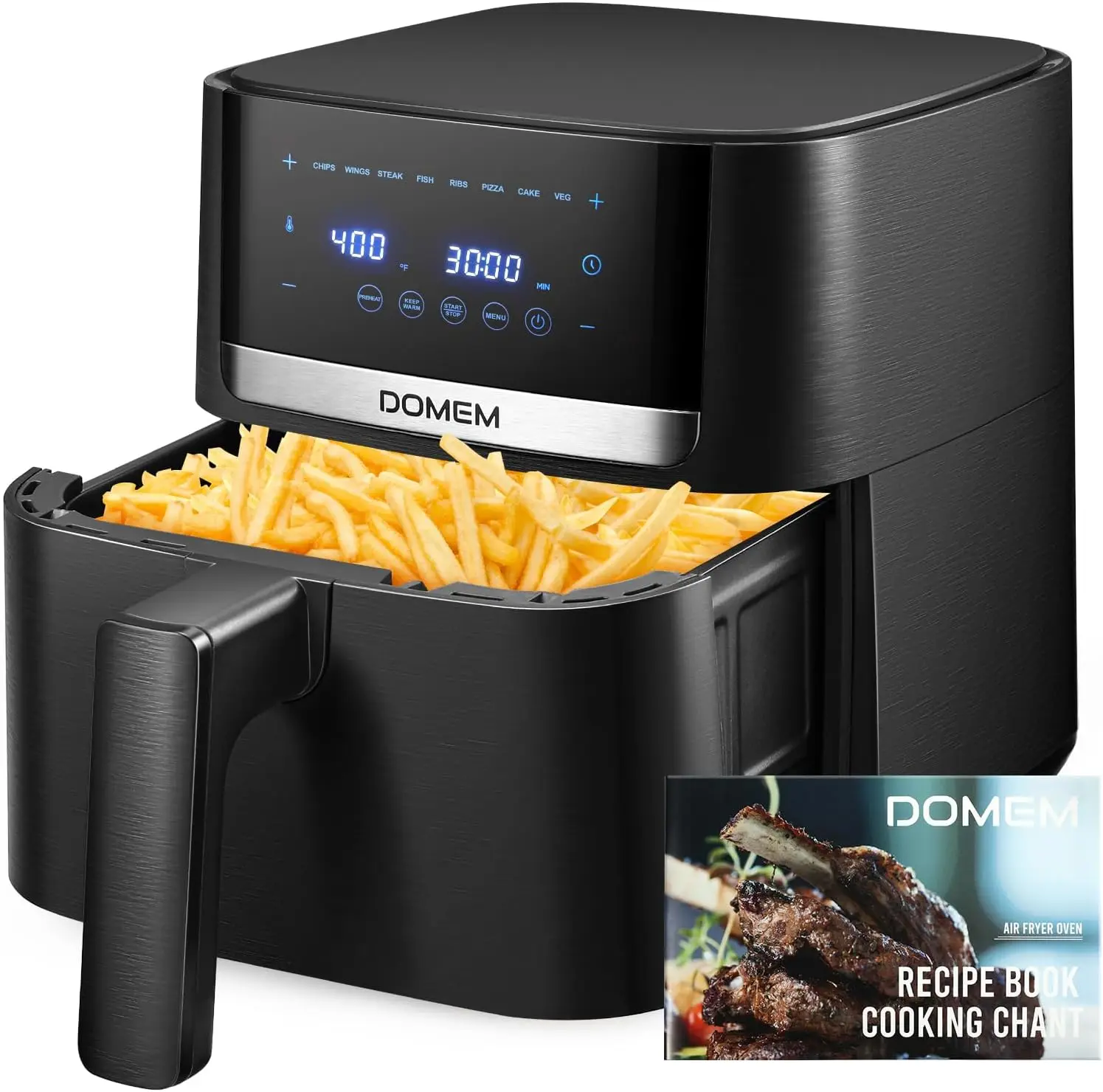 

Air Fryer 4.2 Qt Oven, 8-in-1 Multicooker with Non-Stick Basket, Air Fryer with Preset Function, Cooker for Healthy and Low-O