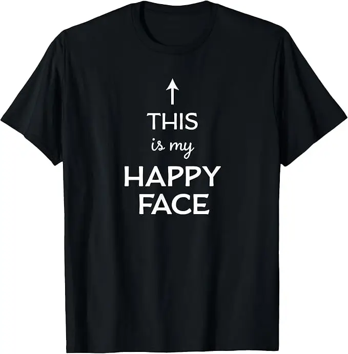 Das ist mein glückliches Gesicht - Herren- und Damen-T-Shirt Y2k Persönlichkeits-Lebensstil-Sprüher-T-Shirt Humor Lustiges Weiches Baumwoll-T-Shirt mit Schriftzügen – Detail 12
