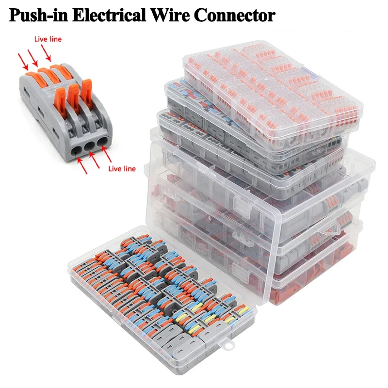 

Boxed Push-in Electrical Wire Connector Terminal For Cable Connection Block Universal Fast Wiring Cable Connectors