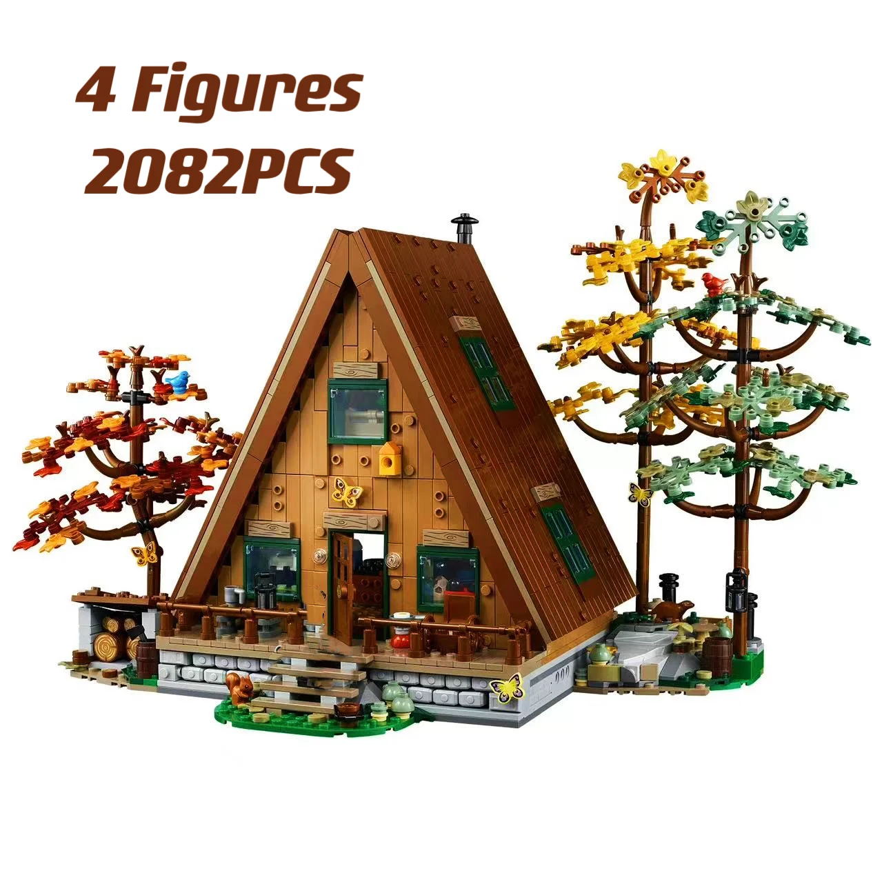 In magazzino 21338 A- Frame Cabin Forest Cabin House 2082pcs idee Building Blocks City Street View Bricks Toy bambini regalo di natale