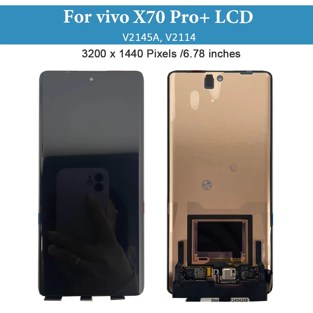 Original 6.78\'\'AMOLED For vivo X70 Pro Plus V2145A LCD Display Touch Screen Digitizer Assembly Replacement for X70Pro+ V2114 LCD