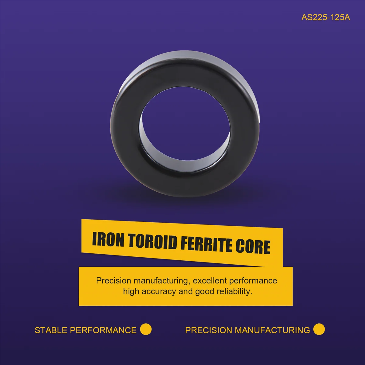 2025+Transformer Choking Coil Parts Toroid Ferrite Core AS225-125A Black