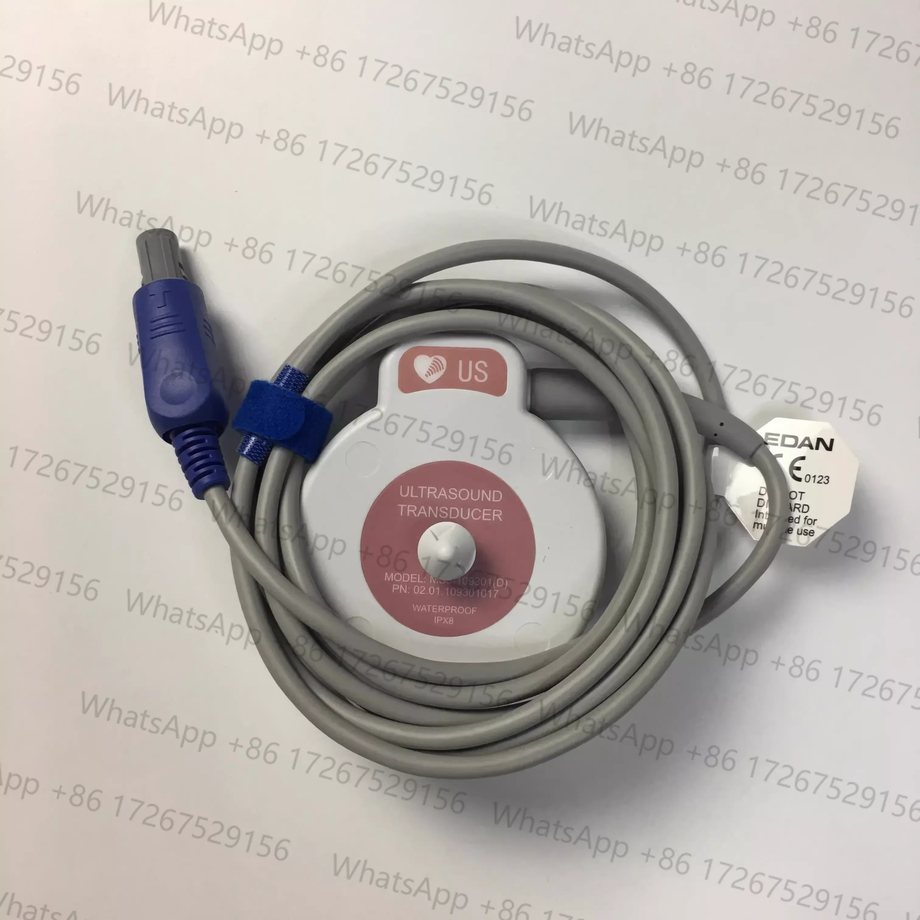 original F6 (new machine) fetal heart US probe, double slot 6 pins, pink.