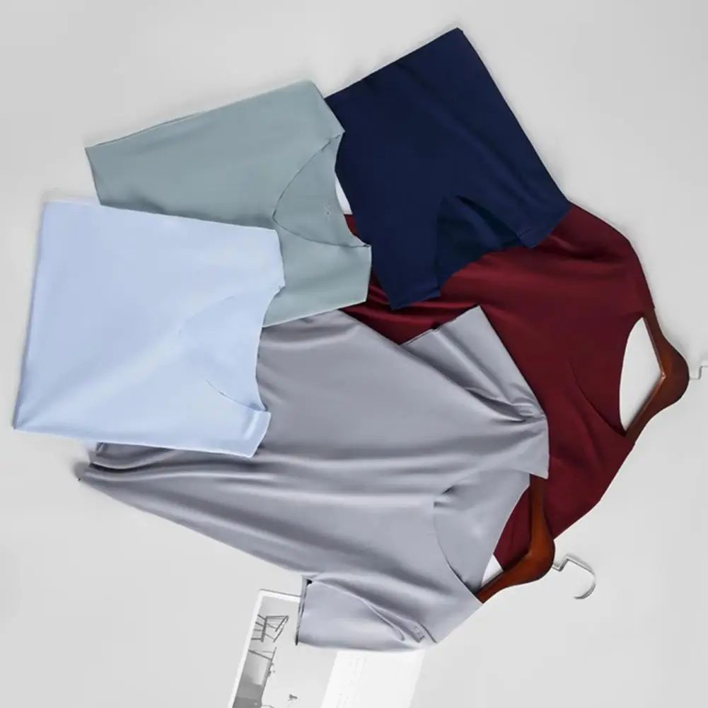 Men T-shirt Short Sleeves Summer Casual Tee Shirt Top Sports Wear V Neck Slim M to 4XL Quick Dry Streetwear Solid Color