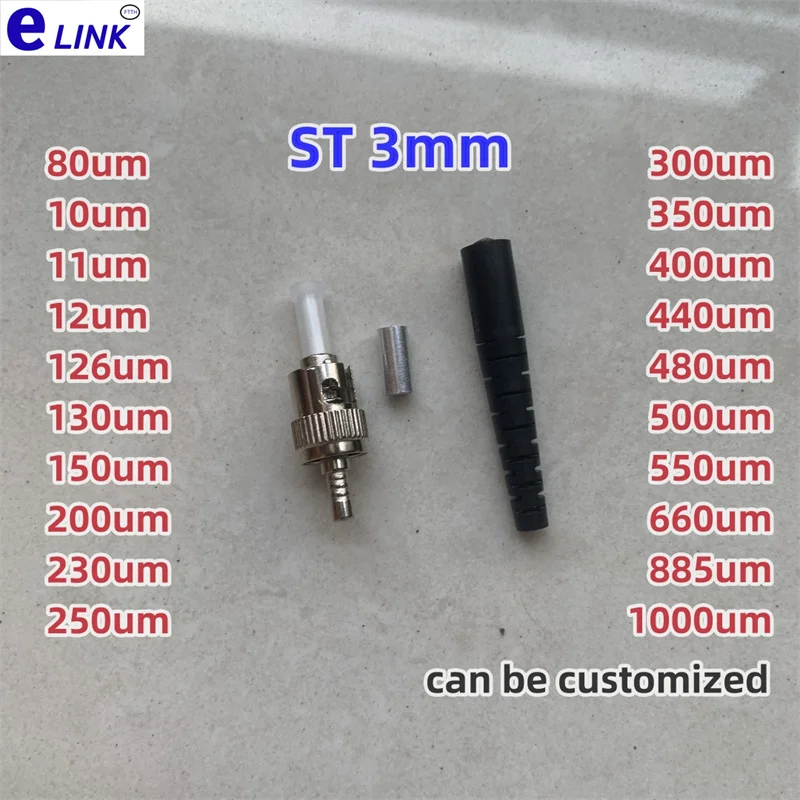 ST UPC Fiber Optic Connector Kits with Non Standard Hole Ceramic ferrule MM 200um 300um 400um, Free Shipping, ftthelink