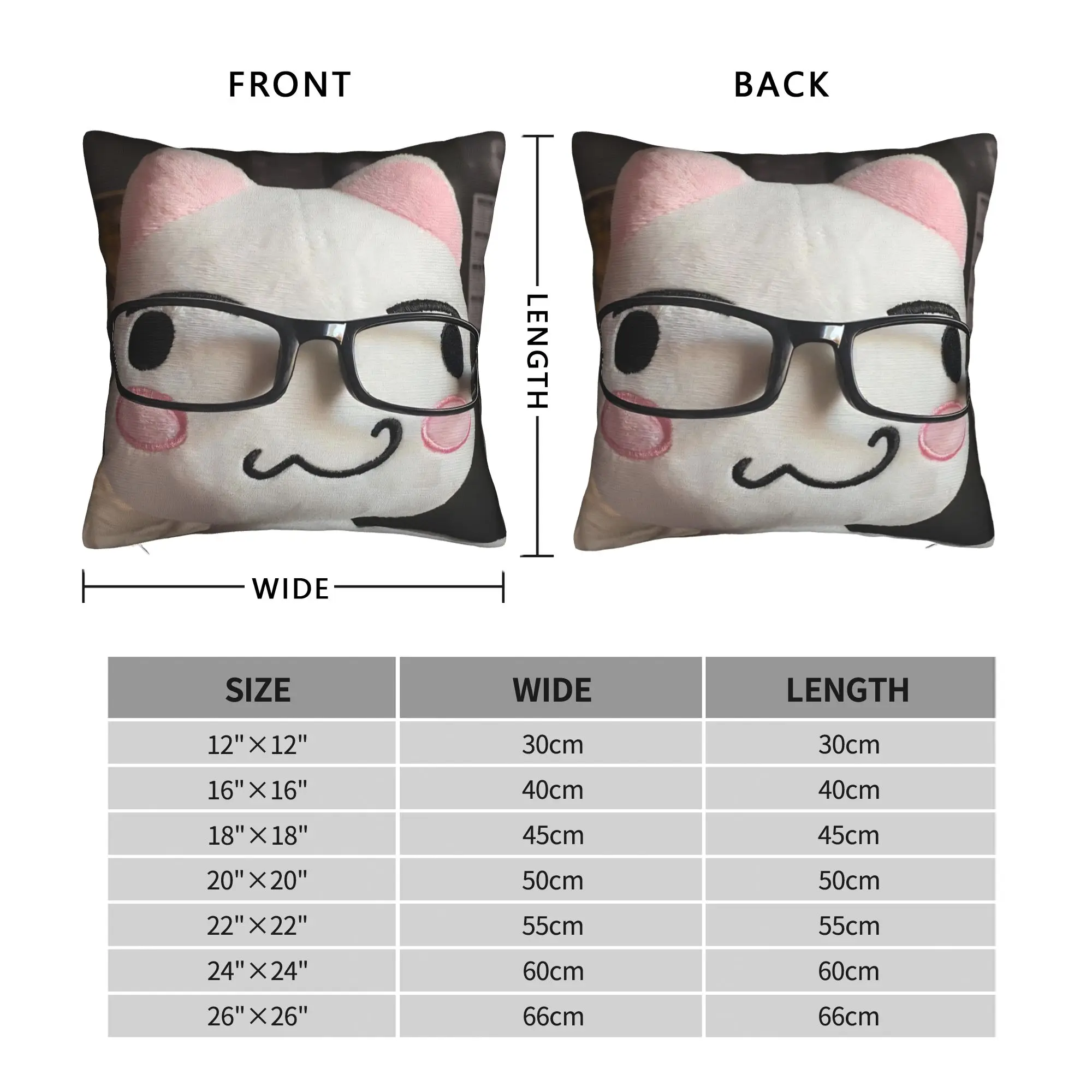 Toro Inoue Cat Square Pillow Covers Polyester Living Room Kawaii Neko Cushion Cover Cool Decor Pillow Cover 40*40