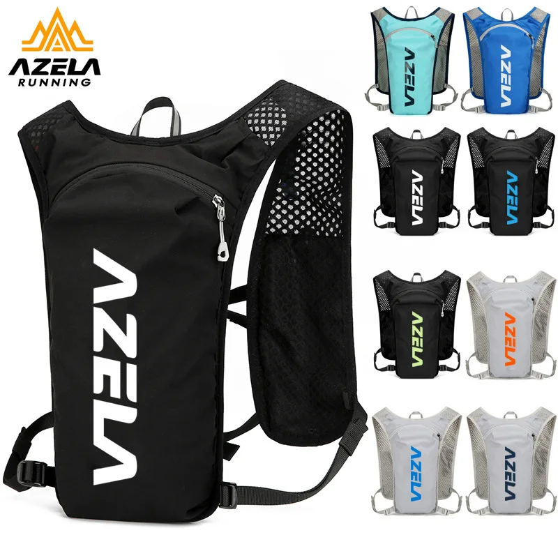 AZELA 5L Lightweight Running Hydration Backpack Breathable Cycling Vest Bag for Trail Marathon Hiking Outdoor Sport Water Bottle