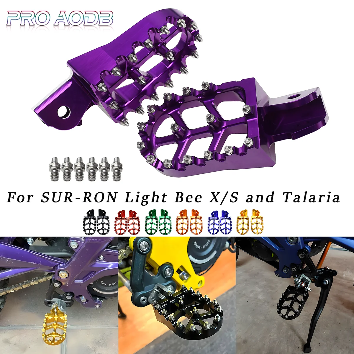 

Motocross Electric Bike CNC Foot Pegs Rest Footpegs Foot Pegs Bracket For Sur-Ron Sur Ron Surron Light Bee X & S Electric