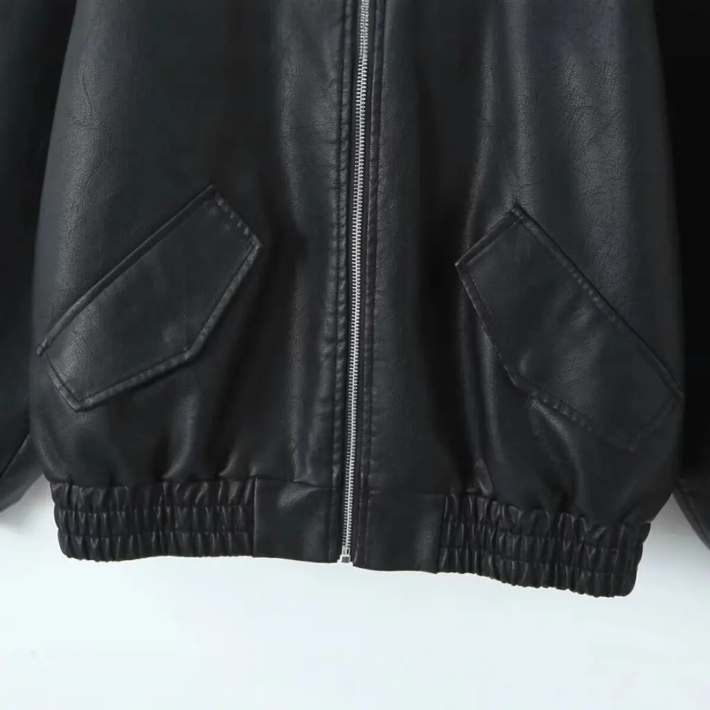 Chaqueta de cuero lavada con agua para mujer, moda europea y americana, prendas de vestir exteriores de manga larga, nuevo estilo de primavera L4Y20535
