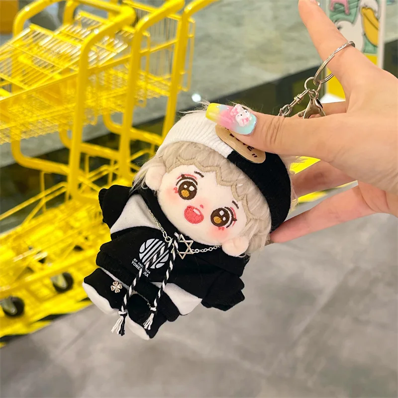 

17cm Mini Plush Doll'S Clothes Outfit Accessories For Korea Kpop Exo Labubu Idol Red and white headband cool set Clothing Gift