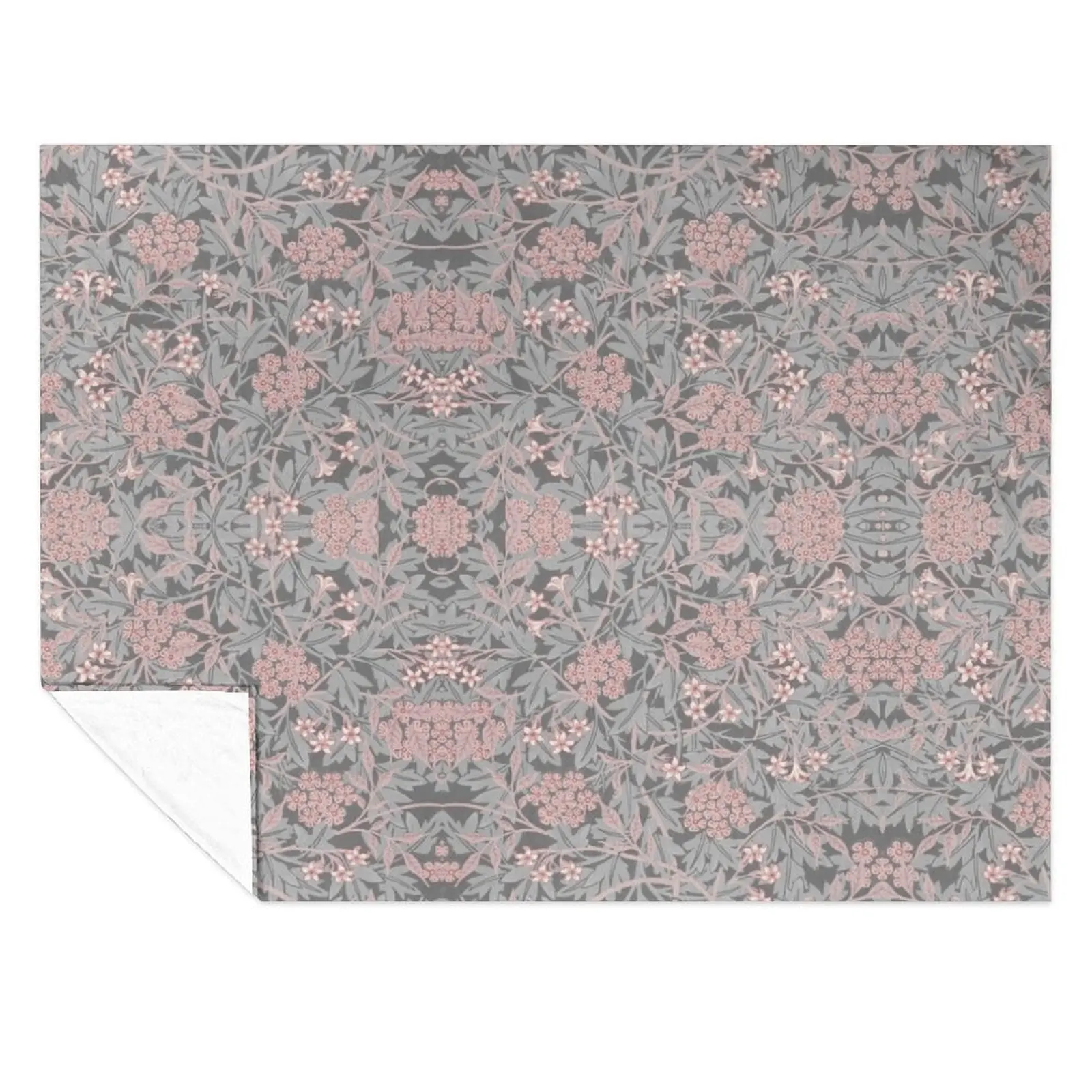 

Floral pattern, jasmine, Pink and grey flowers Throw Blanket Luxury Bed Fashionable blankets ands Blankets
