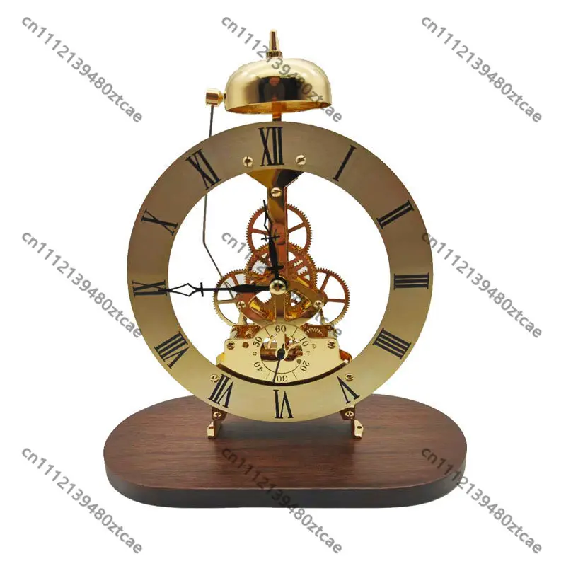 Light Luxury Retro Table Clock Stylish Imitation Mechanical Clock Household Desktop Ornament Unique Decor